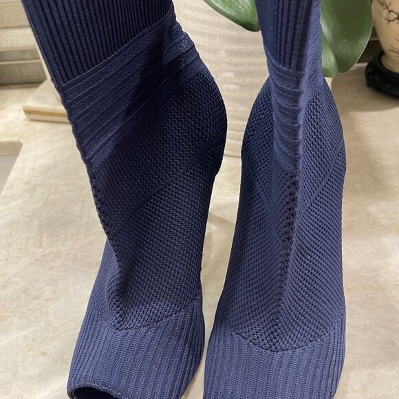 Charles by Charles David blue knit sock boots Sz 9 - Picture 3 of 10